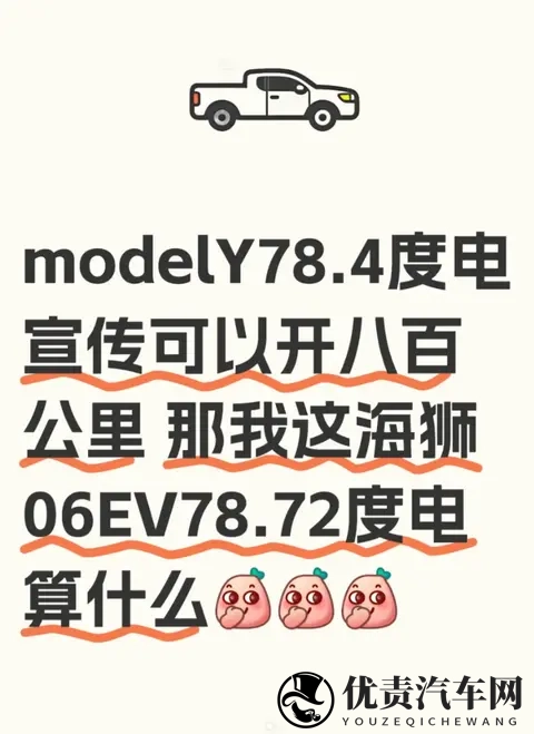 Model Y 和海狮 06EV ：电池容量差不多，续航差一倍？-1