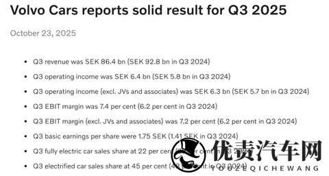 沃尔沃最新销量公布，大陆销量同比增长3%-1